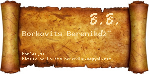Borkovits Bereniké névjegykártya